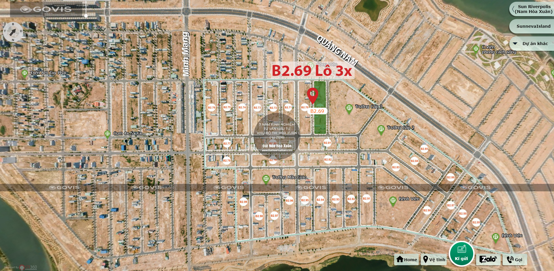 B2.69, Lô 3X - Khu đô thị Nam Hòa Xuân |Sàn Đất Nền Hòa Xuân