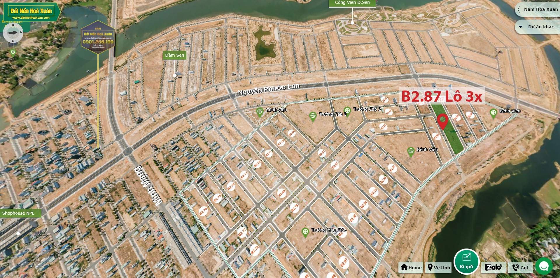 B2.87, Lô 3X - Khu đô thị Nam Hòa Xuân |Sàn Đất Nền Hòa Xuân