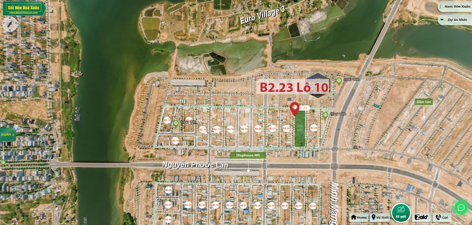 B2.23, Lô 10 - Khu đô thị Nam Hòa Xuân |Sàn Đất Nền Hòa Xuân