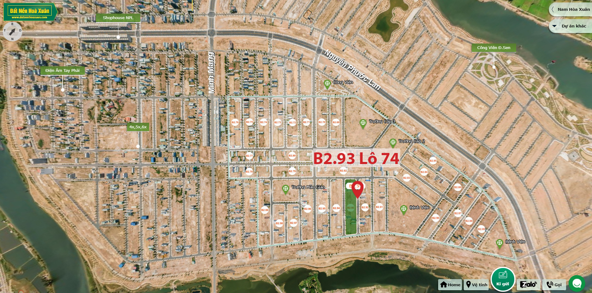 B2.93, Lô 74 - Khu đô thị Nam Hòa Xuân |Sàn Đất Nền Hòa Xuân