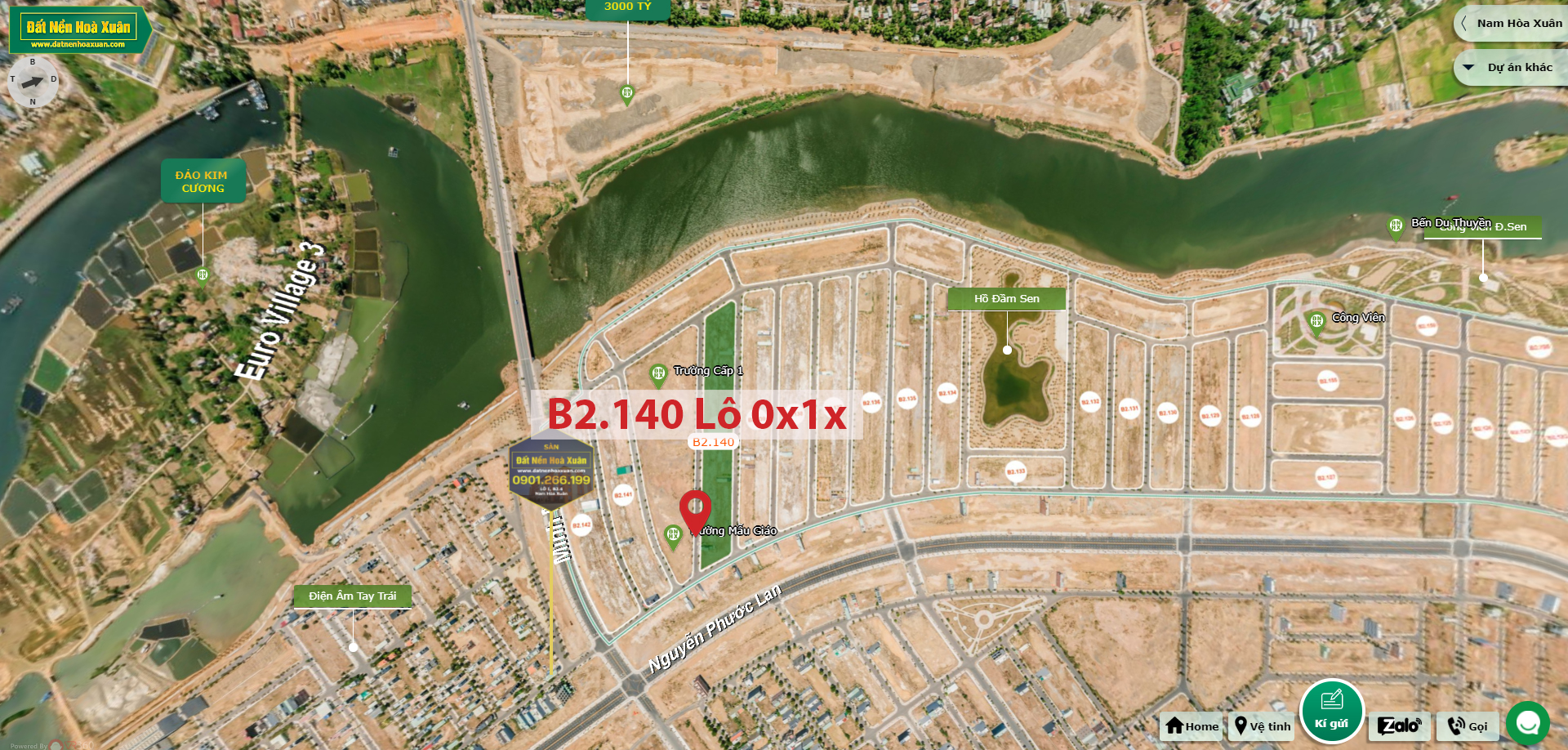 B2.140, Lô 0X,1X - Khu đô thị Nam Hòa Xuân |Sàn Đất Nền Hòa Xuân