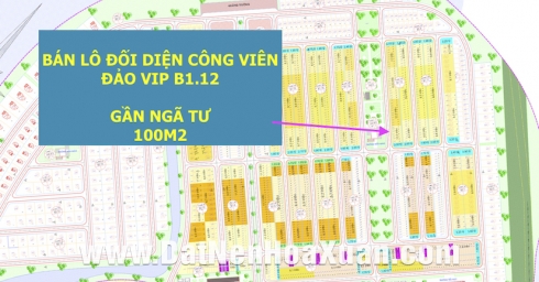 Bán lô Tây Bắc nhìn công viên B1.12 đảo VIP
