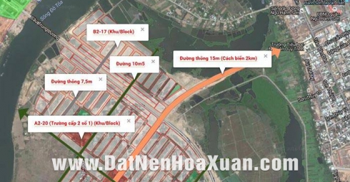 Bán lô 22 block B2.17 gần công viên, gần cầu Trung Lương - Nam Hòa Xuân