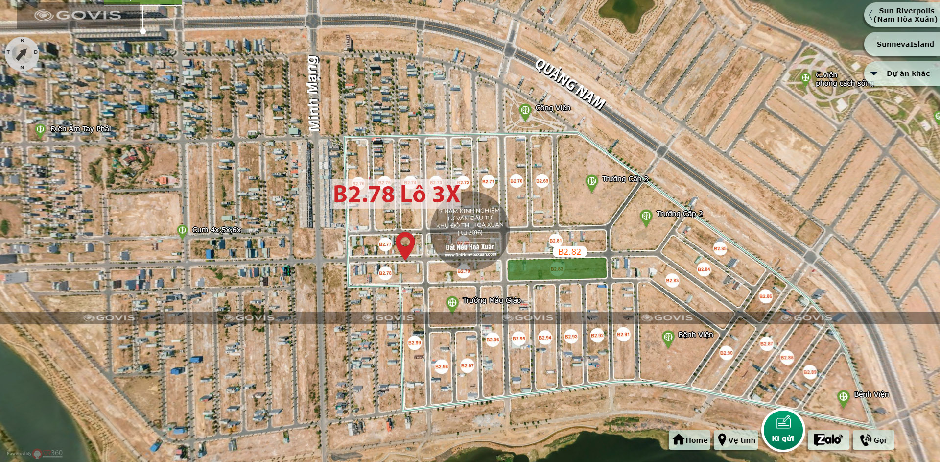 B2.78, Lô 3X - Khu đô thị Nam Hòa Xuân |Sàn Đất Nền Hòa Xuân