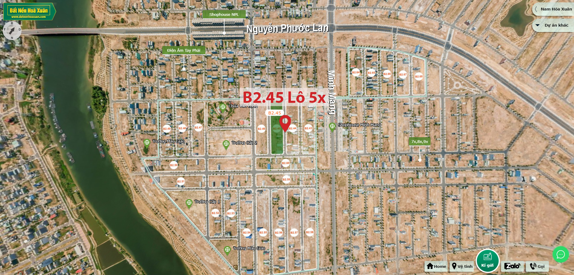 B2.45, Lô 5X - Khu đô thị Nam Hòa Xuân |Sàn Đất Nền Hòa Xuân