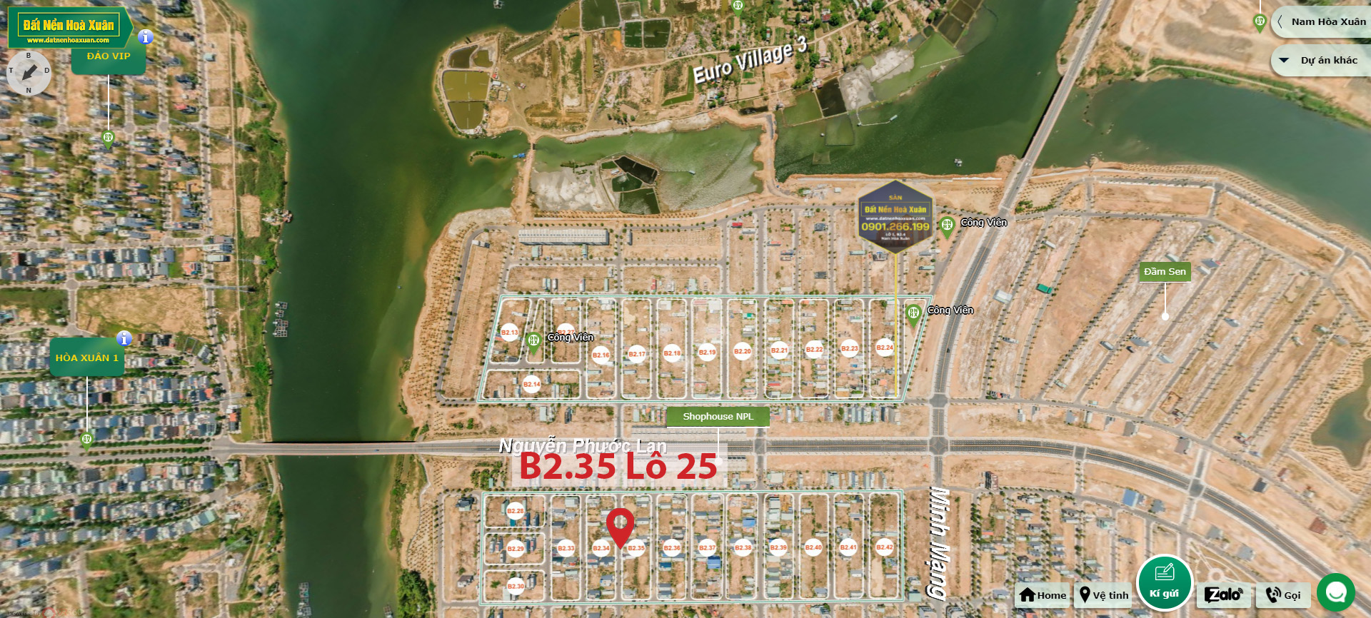 B2.35, Lô 25 - Khu đô thị Nam Hòa Xuân |Sàn Đất Nền Hòa Xuân