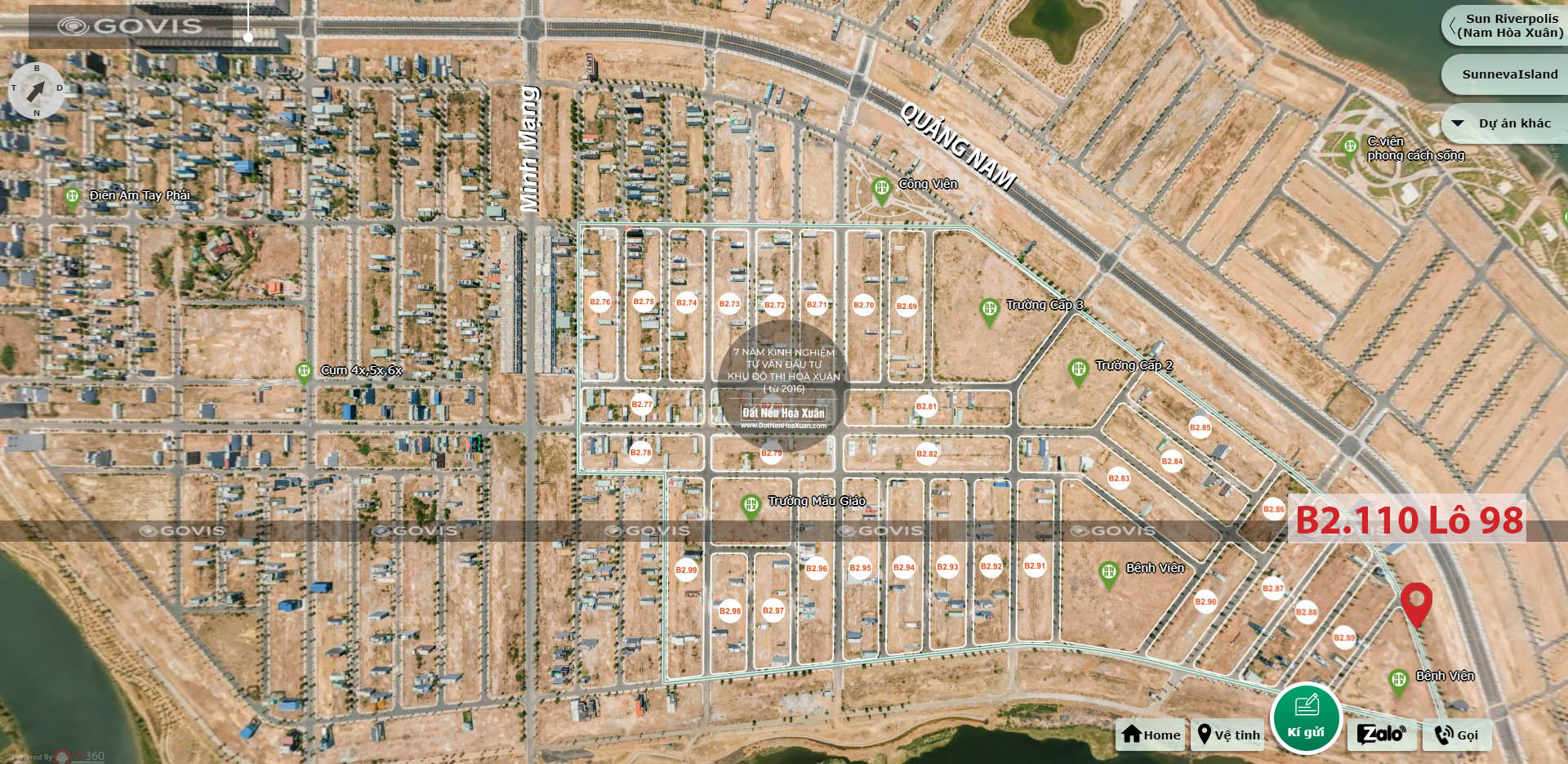 B2.110, Lô 98 - Khu đô thị Nam Hòa Xuân |Sàn Đất Nền Hòa Xuân