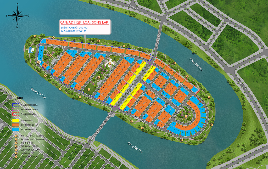 Biệt thự, song lập, AD11, Lô 25 - Sunneva Island |Sàn Đất Nền Hòa Xuân