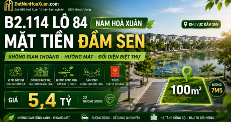 B2.114, Lô 84 - Khu đô thị Nam Hòa Xuân |Sàn Đất Nền Hòa Xuân