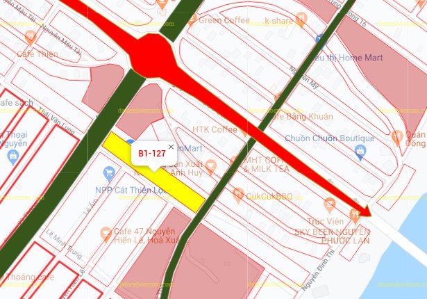 Lô góc, B1.127, Lô 36 - Khu đô thị Nguyễn Tri Phương |Sàn Đất Nền Hòa Xuân