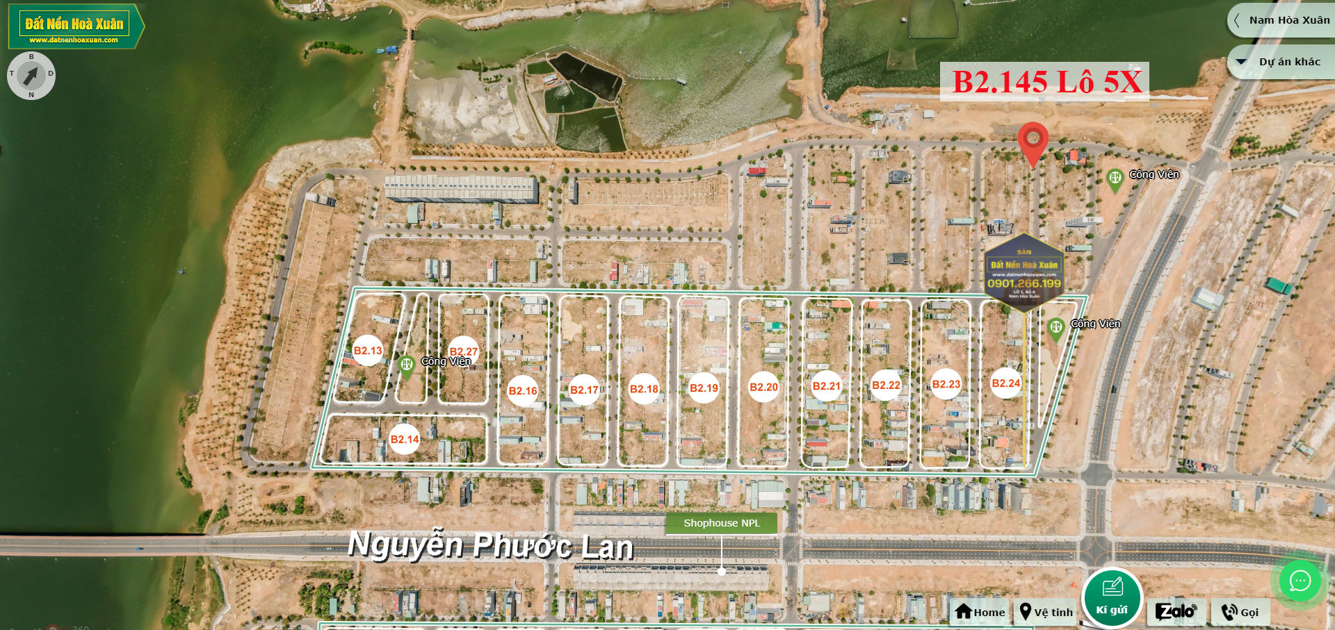 B2.145, Lô 5X - Khu đô thị Nam Hòa Xuân |Sàn Đất Nền Hòa Xuân
