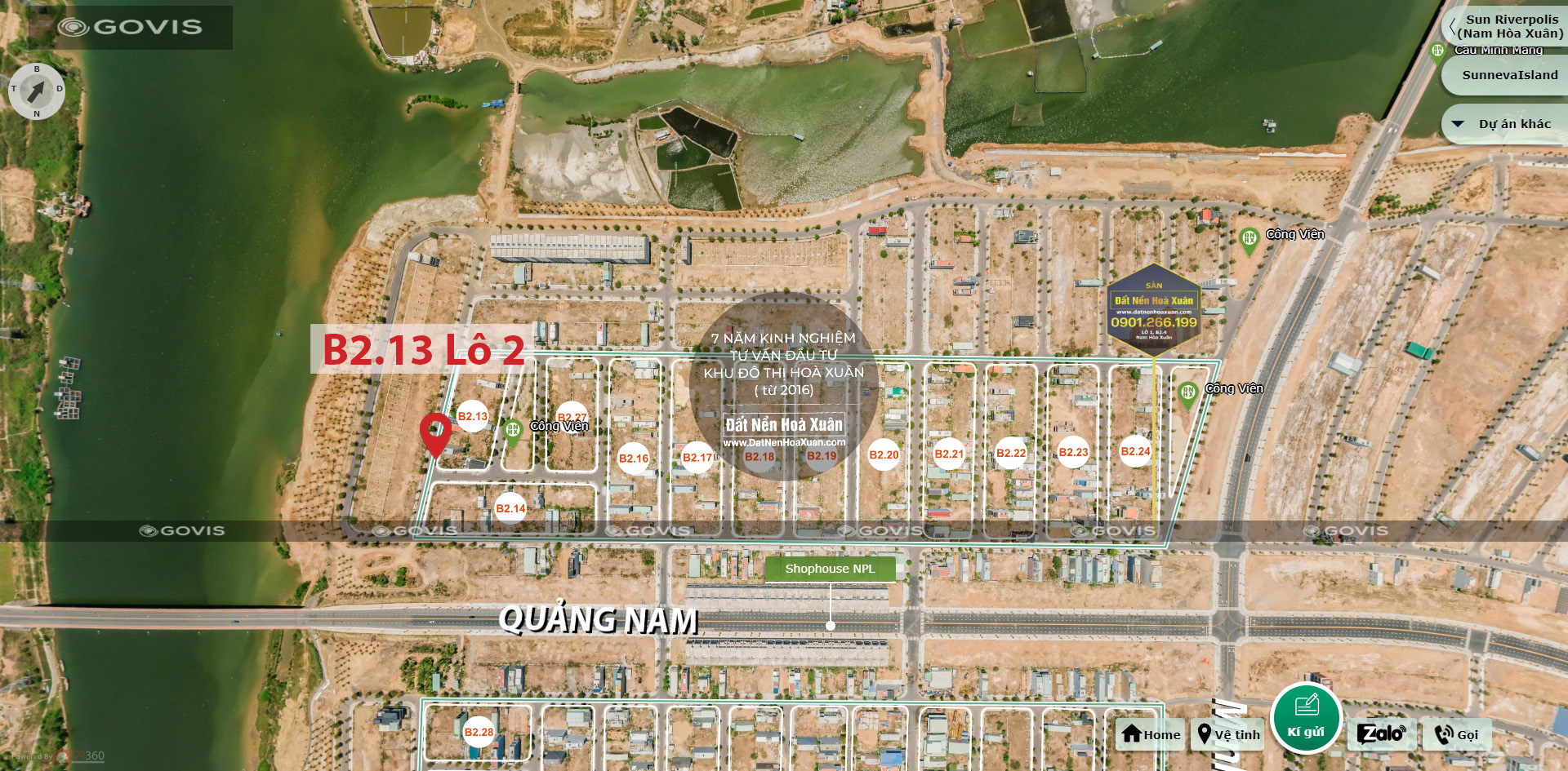 B2.13, Lô 2 - Khu đô thị Nam Hòa Xuân |Sàn Đất Nền Hòa Xuân