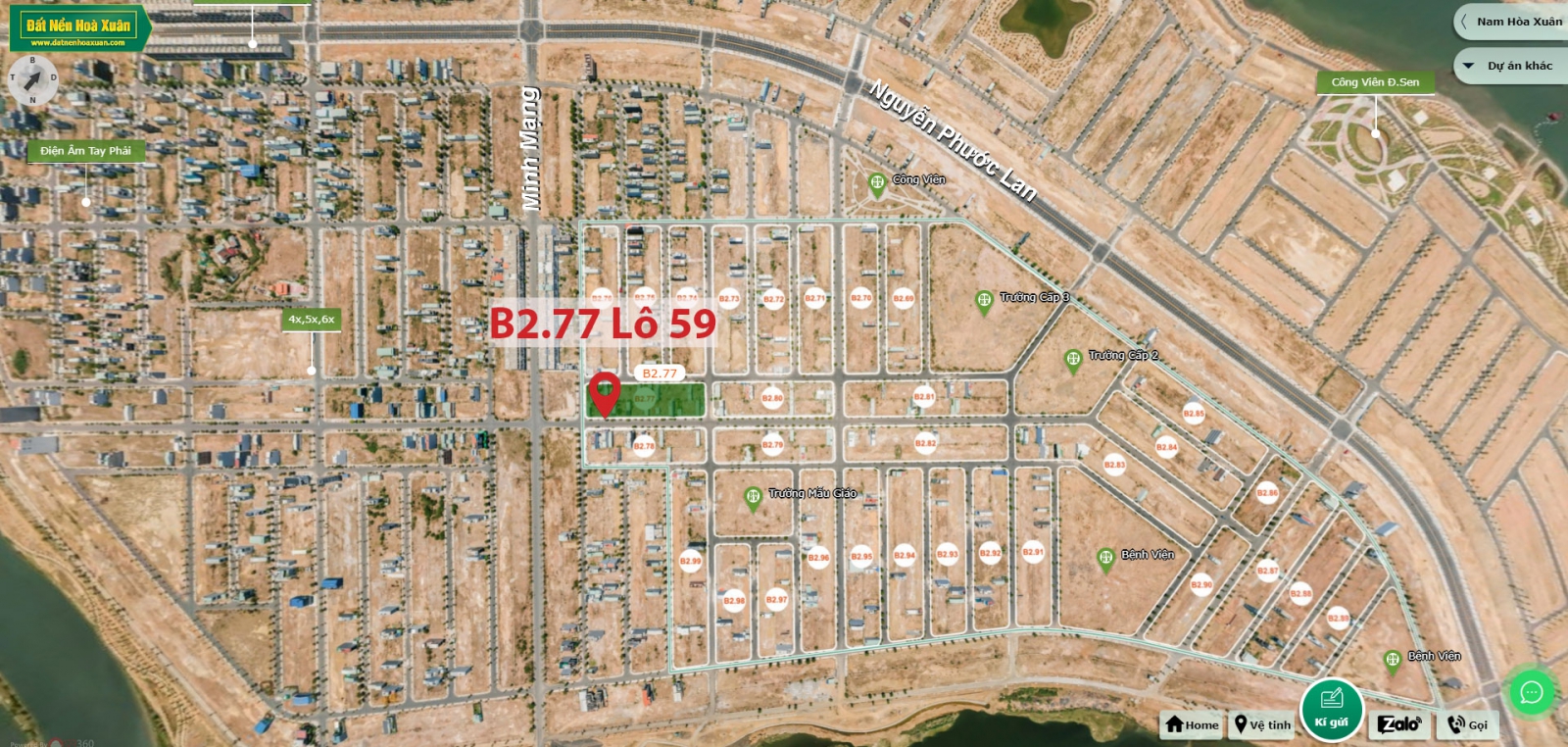 B2.77, Lô 59 - Khu đô thị Nam Hòa Xuân |Sàn Đất Nền Hòa Xuân