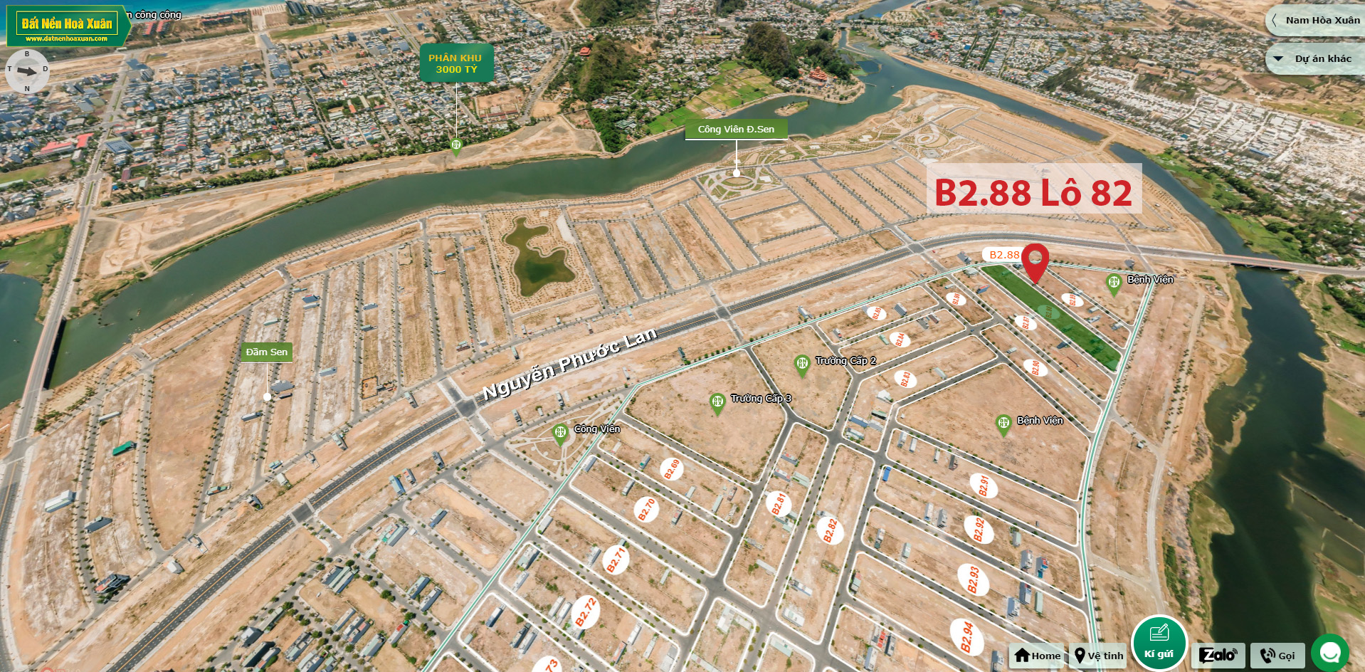 B2.88, Lô 82 - Khu đô thị Nam Hòa Xuân |Sàn Đất Nền Hòa Xuân