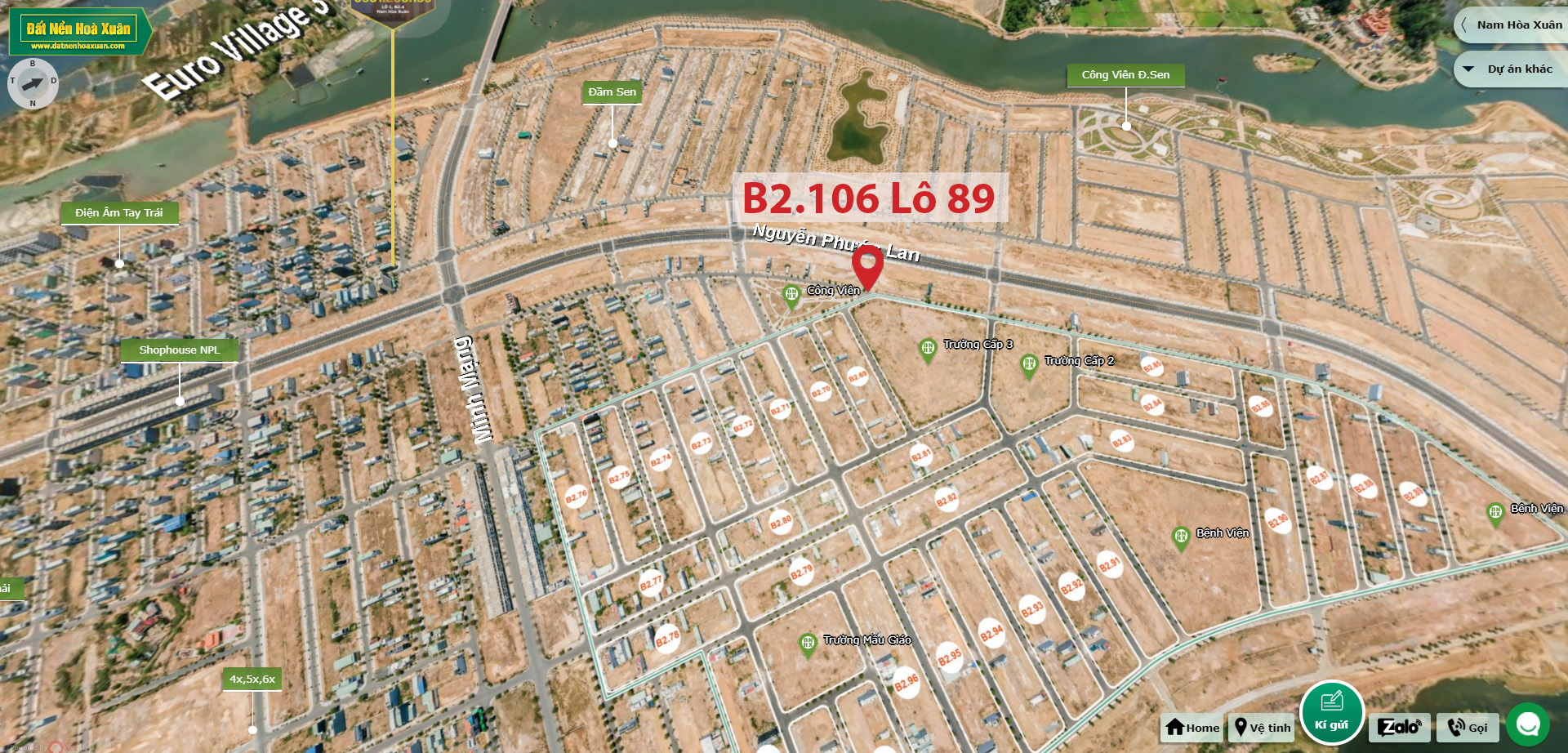 B2.106, Lô 89 - Khu đô thị Nam Hòa Xuân |Sàn Đất Nền Hòa Xuân