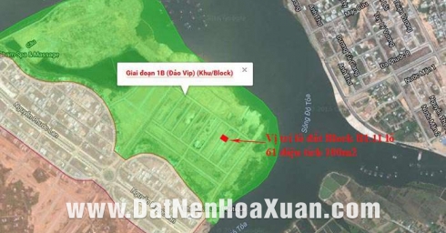 Bán lô 61 B1-11 hướng Tây Bắc đất đảo VIP - Hòa Xuân