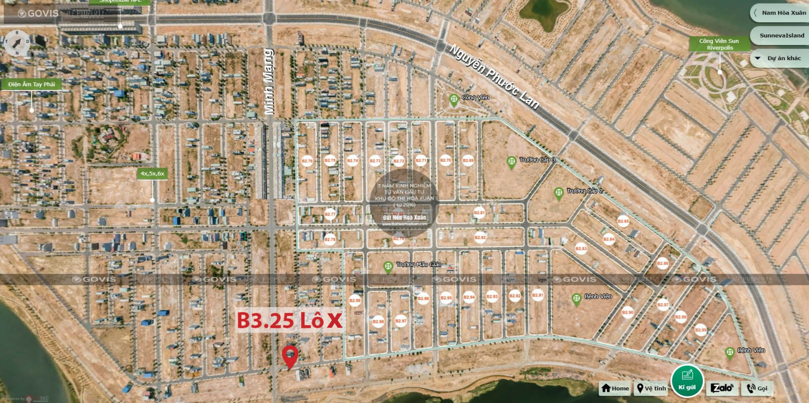 Biệt thự, B3.25, Lô X - Khu đô thị Nam Hòa Xuân |Sàn Đất Nền Hòa Xuân