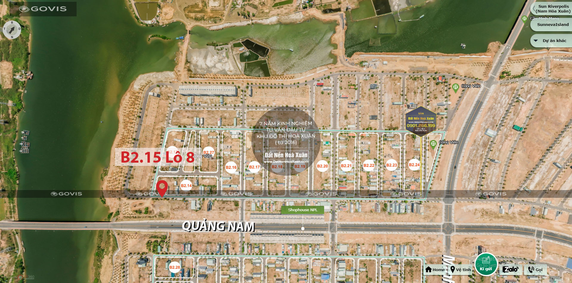 B2.15, Lô 8 - Khu đô thị Nam Hòa Xuân |Sàn Đất Nền Hòa Xuân