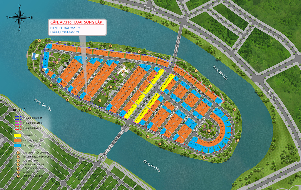 Biệt thự, song lập, AD3, Lô 16 - Sunneva Island |Sàn Đất Nền Hòa Xuân