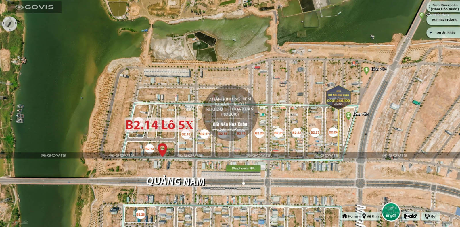 B2.14, Lô 5X - Khu đô thị Nam Hòa Xuân |Sàn Đất Nền Hòa Xuân