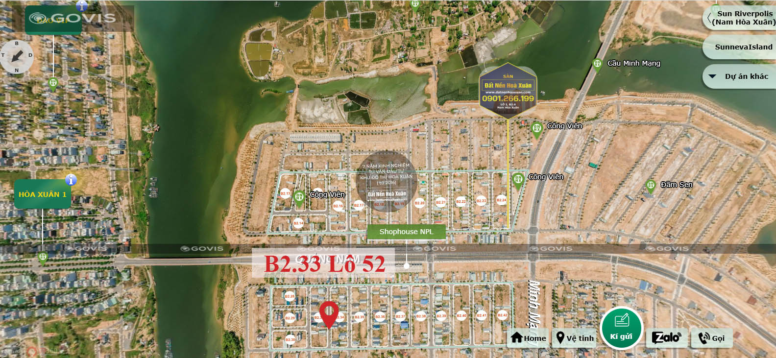 B2.33, Lô 52 - Khu đô thị Nam Hòa Xuân |Sàn Đất Nền Hòa Xuân