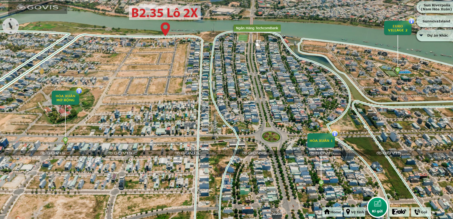 Biệt thự, B2.35, Lô 2X - Hòa Xuân (Giai Đoạn 1A) |Sàn Đất Nền Hòa Xuân